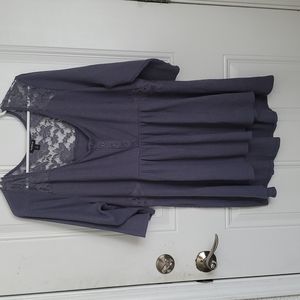 Torrid Indigo-Gray Lace Accented Hi-Low Top